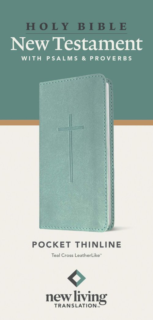 NLT Pocket Thinline New Testament with Psalms and Proverbs (LeatherLike, Teal Cross)