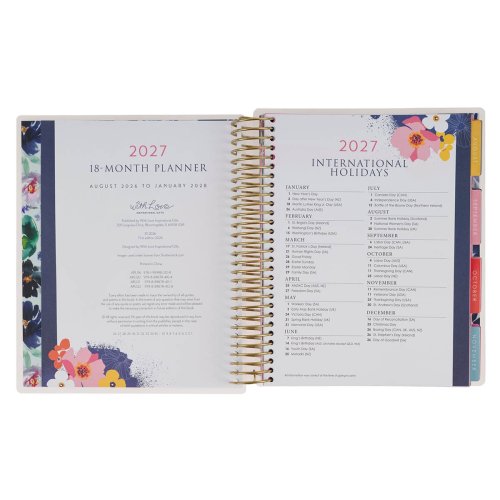 Planner-2027-Thankful  Grateful  Blessed Wire 18-Month Planner