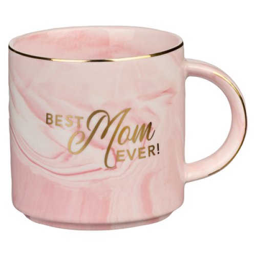 Mug Pink Marbled Best Mom Ever