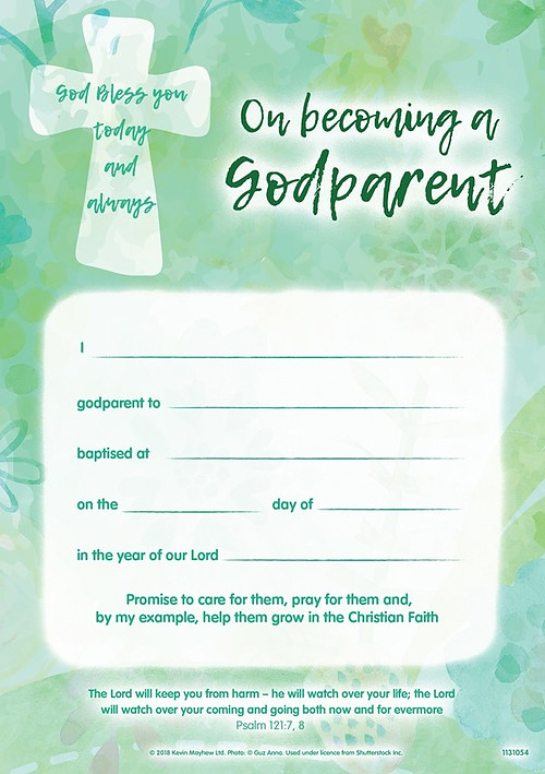 Certificate - On Becoming A Godparent - Pack of 10