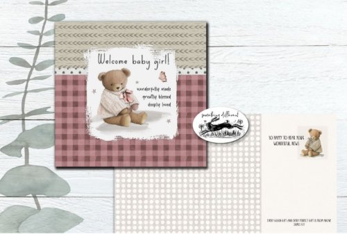 Baby Girl - Teddy - Wonderfully Made Card
