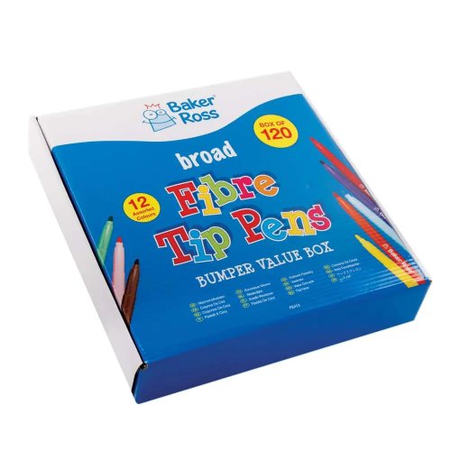 Broad Tip Marker Pens Bumper Value Box (Box of 120)