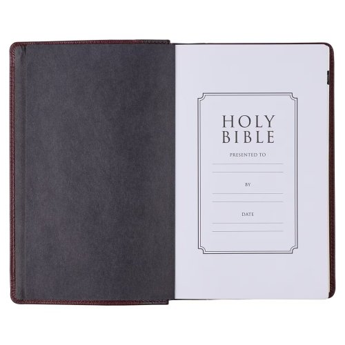 KJV Bible Giant Print Standard-size Full-grain Leather, Burgundy/Mahogany