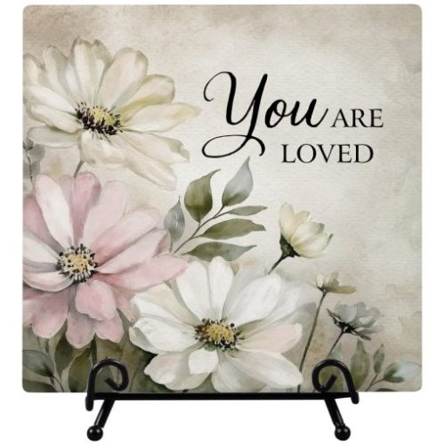 Easel Plaque-You Are Loved (6" x 6") (#27714)