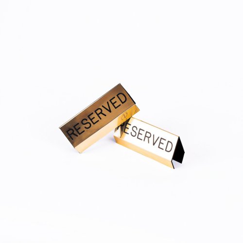 Sign Engraved Pew Reserved Gold 3 X 6