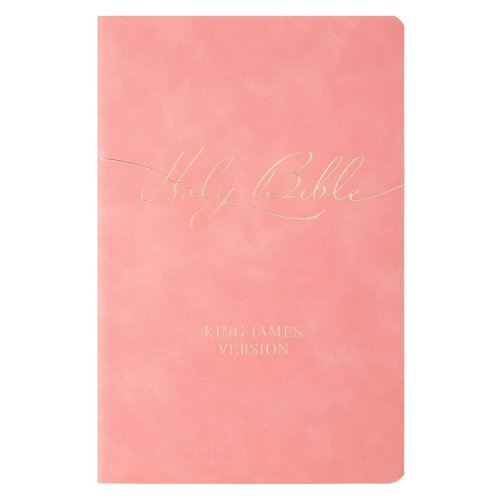 Marbled Coral Pink Faux Leather King James Version Gift Bible