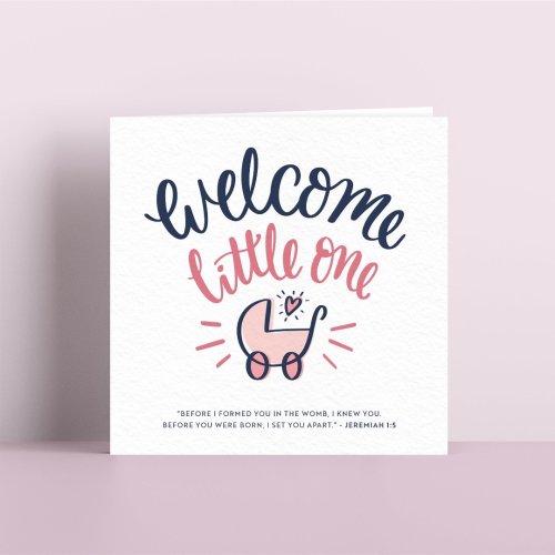 Welcome Little One Card - Pink
