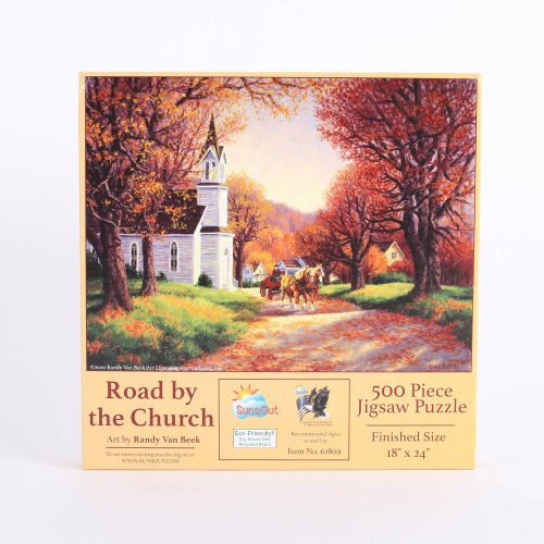 Road By The Church Jigsaw Puzzle - 500 Pieces