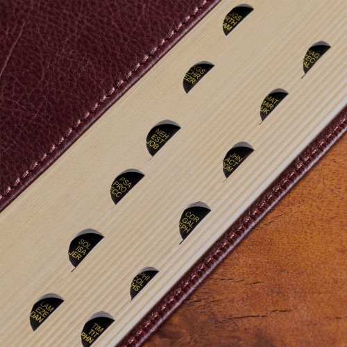 KJV Bible Giant Print Standard-size Full-grain Leather, Burgundy/Mahogany