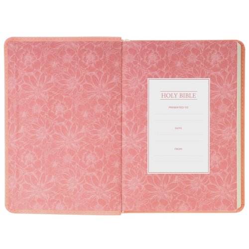 Coral Dawn Floral Large Print Compact King James Version Bible