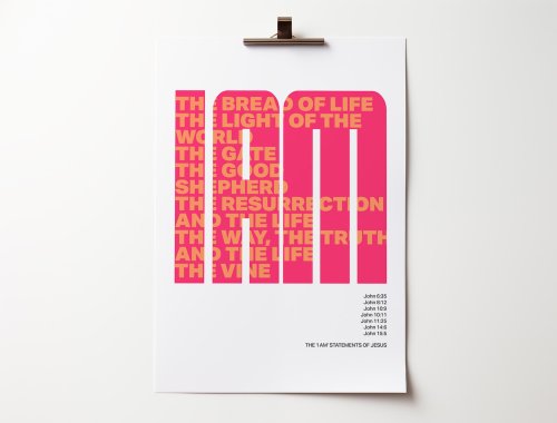 7 'I Am' Statements Of Jesus, The - A4 Print - Red