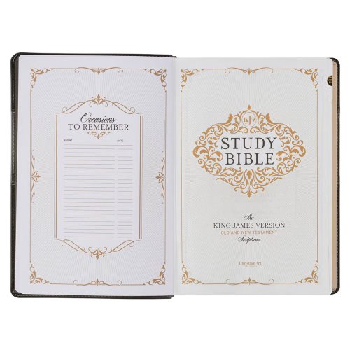 KJV Study Bible LP Faux Leather, Two-tone Black and Gray