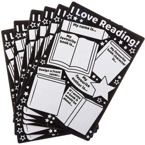 My Favourite Book Fuzzy Art Colour-In Posters (Pack of 6)