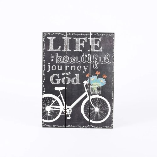 Life Is A Beautiful Journey Chalk Print Wood Slat Wall Decor