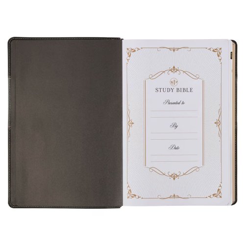 KJV Study Bible LP Faux Leather, Two-tone Black and Gray