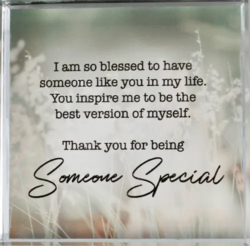 Someone Special Glass Block Paperweight