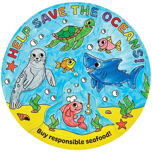 Save The Oceans Colour-In Wheels (Pack of 5)