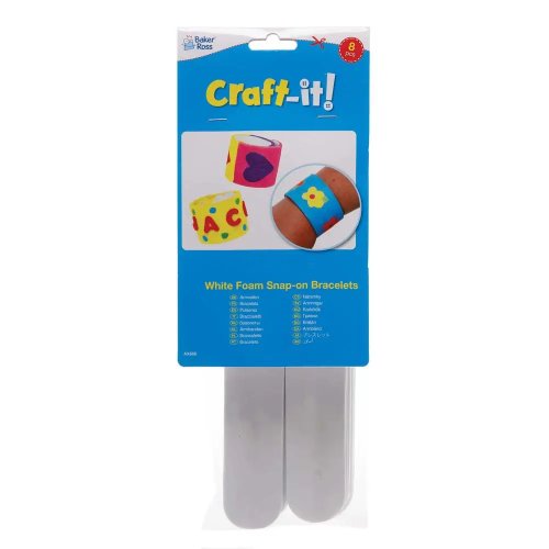 White Foam Snap-On Bracelets