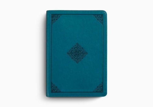 ESV Large Print Personal Size Bible, Red Letter (TruTone, Deep Teal, Ornament Design)
