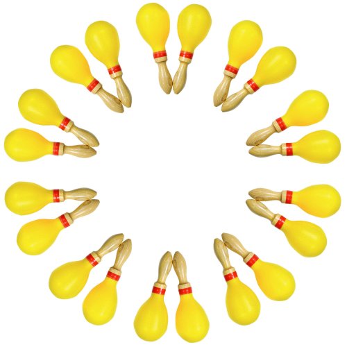 Wooden Handled Plastic Maracas - Pack of 10