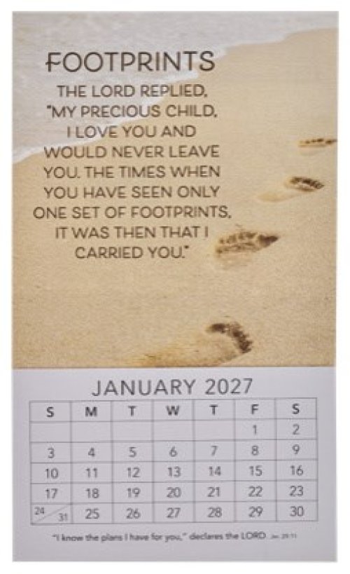 2027 Mini Magnetic Calendar Footprints In The Sand