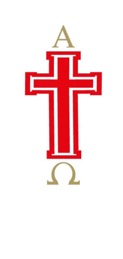 Candle Sticker - Red And White Cross (Without Year)