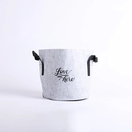 Grow Bag Love Grey - Handles - 3.7litres