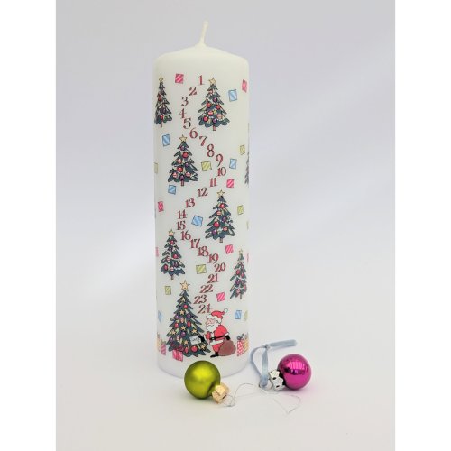 20cm Christmas Trees Pillar Advent Candle - Single