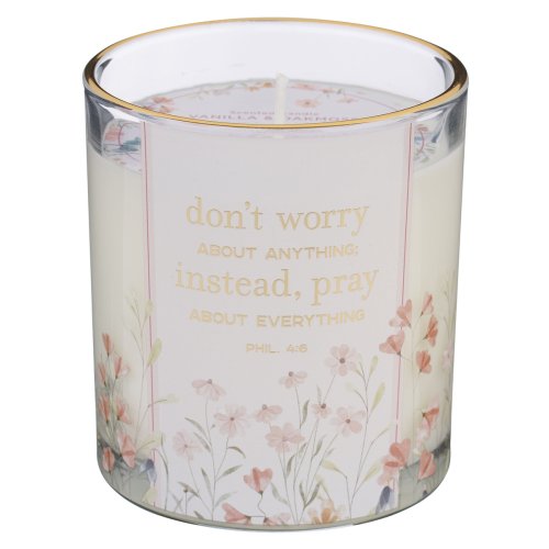 Glass Candle Don't Worry About Anything Phil. 4:6