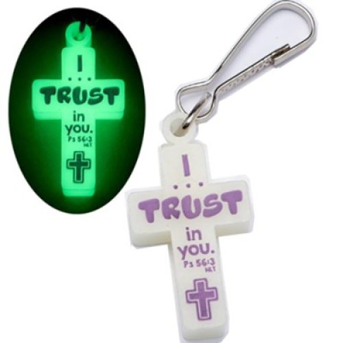 Glow-in-the Dark Cross-Shape Zipper Pull