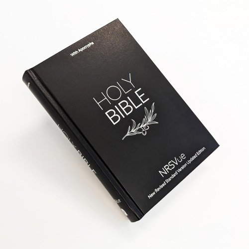 NRSVue Holy Bible with Apocrypha, Black Hardback, Silver Foiled Cover, Silver Ribbon Marker, British Text, NRSVue New Revised Standard Version Updated Edition, Hardback, Standard size