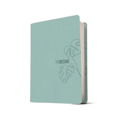 The Message Bible Deluxe Gift Bible, Teal, Imitation Leather, Large Print, Presentation Page, Maps, Ribbon Marker