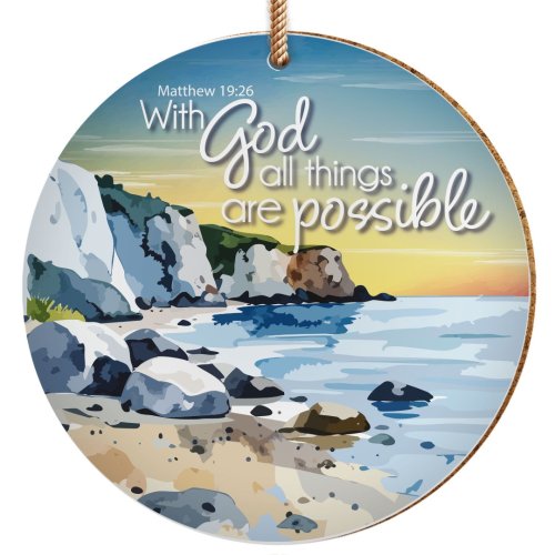 All things are possible ceramic hanging decoration - Matthew 19:26