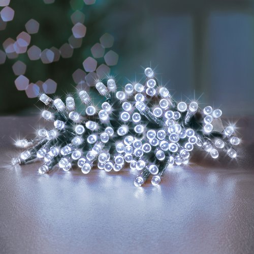200 Multi-Action Battery Operated LED Lights with Timer in White