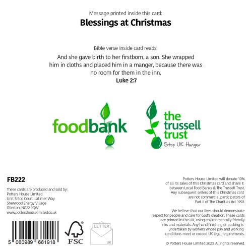 Silent Night (Pack of 10) Food Bank Christmas Cards