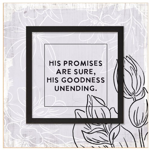 Plaque-Layered Grace-His Promises Are Sure (6" x 6")