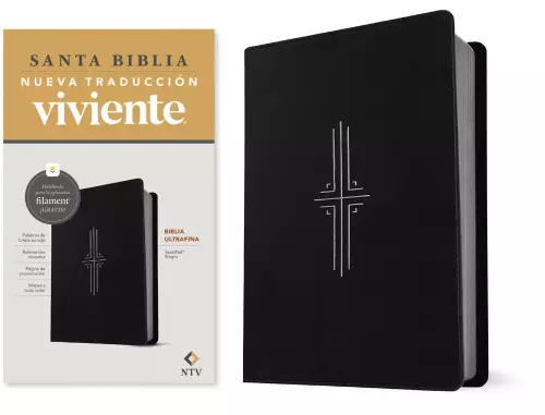 Biblia ultrafina NTV, con Filament (SentiPiel, Negro, Letra Roja)