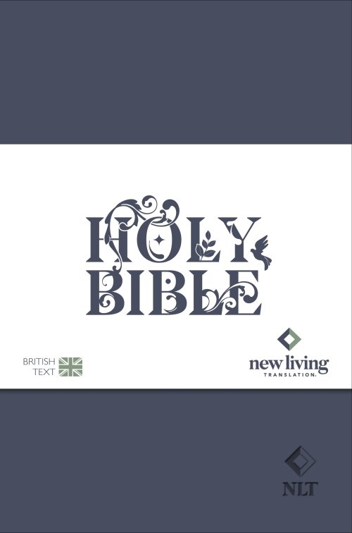 NLT Holy Bible, Navy Blue Flexiback, Leather-Feel, Debossed Detailing, British Text, NLT New Living Translation, Flexiback, Standard size