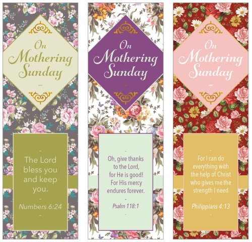Mothering Sunday Bookmarks - Vintage Floral (Pack Of 36)