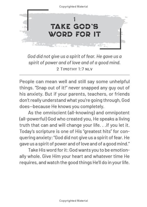 180 Bible Verses for Conquering Anxiety for Teen Guys: A Devotional