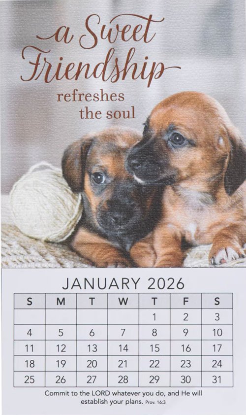 2026 Mini Magnetic Calendar Sweet Friendship