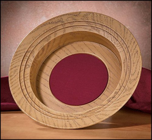 Offering Plate-Molded Plastic-Oak Tone