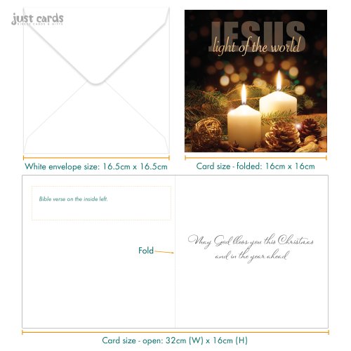 Jesus Light Of The World Luxury Christmas Cards (Pack Of 10)