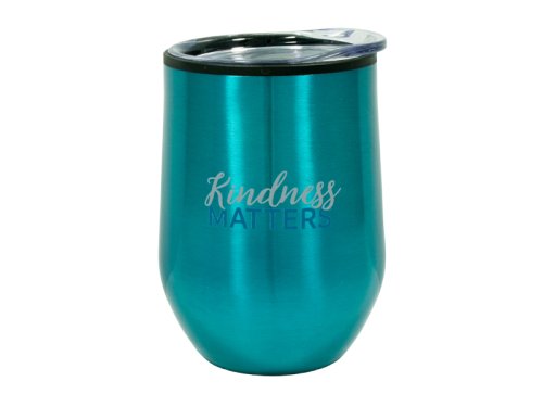 Mug Tumbler Stainless Steel Kindness Teal 12oz (350ml)