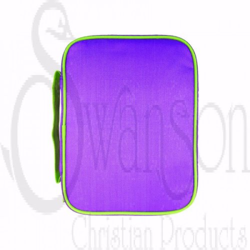 Medium Purple/ Lime Green Canvas Bible Cover