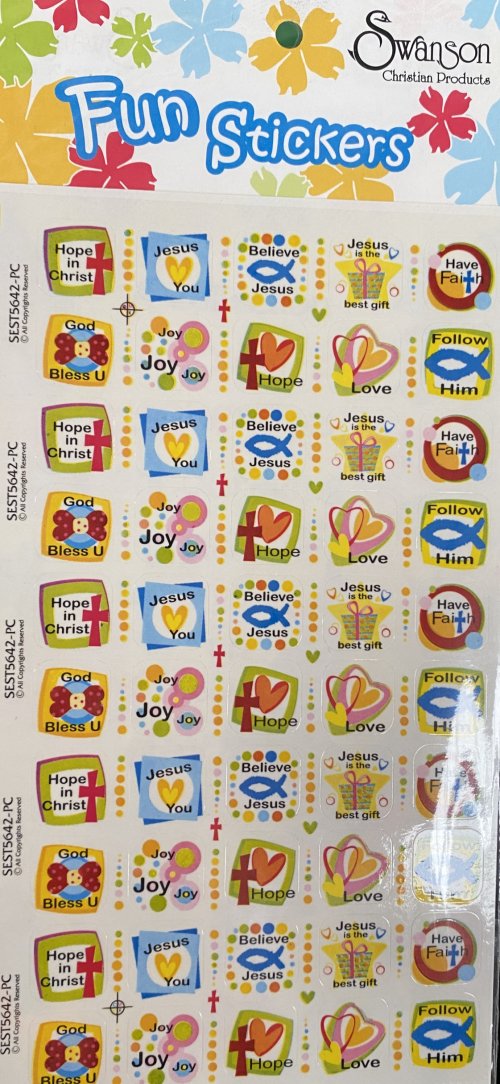 Fun Christian Stickers Sheet of 50