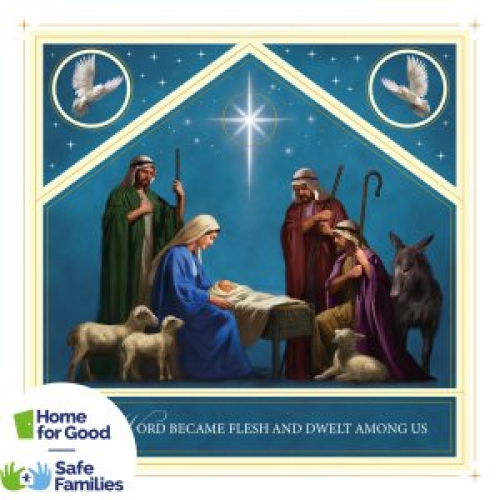 Gold Stable Charity Christmas Cards (Pack of 10) (Home For Good)