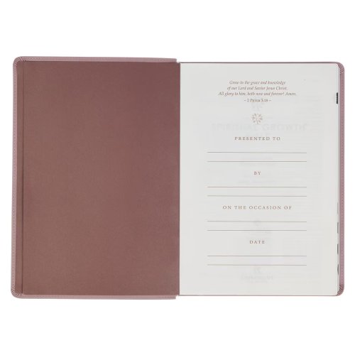 NLT, The Spiritual Growth Bible Faux Leather, Dusty Mauve
