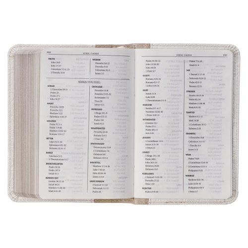 Pearlized White and Taupe Faux Leather King James Version Pocket Bible