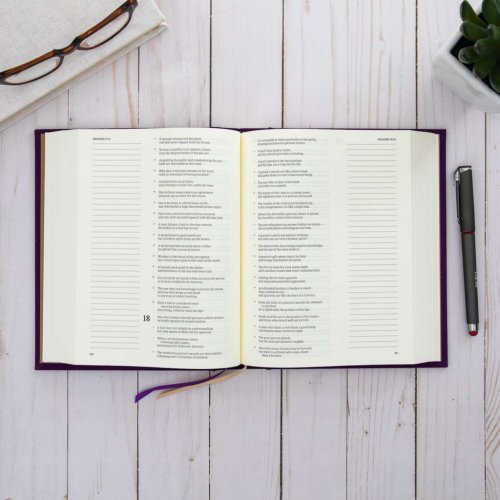 CSB Notetaking Bible, Stained Glass Edition, Amethyst Cloth Over Board